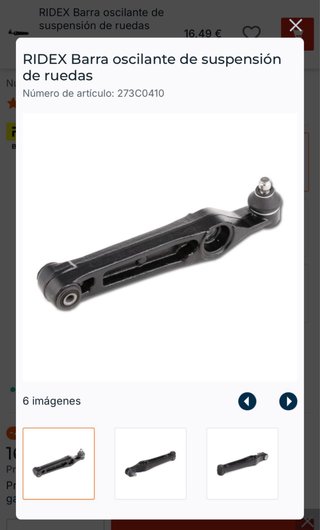 Barra oscilante de suspensión RIDEX