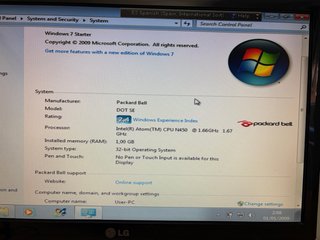 Packard Bell Portátil Pantalla Rota