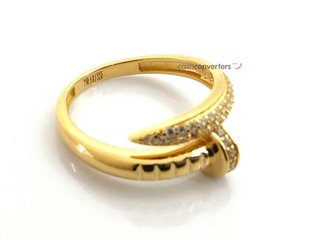 sortija oro 18k con piedra con circonita