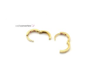 argollas oro 18k con piedra con circonita