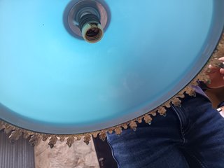 Lámpara colgante antigua cristal azul