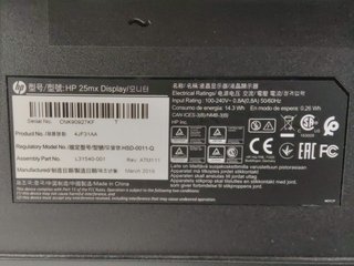 E1809955-0	Monitor Led Hp 25x 25 Led