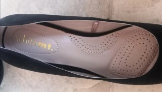 Zapatos salón ante negro tacón ancho Whitemt