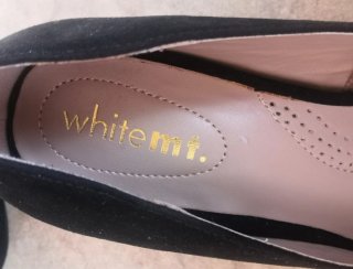 Zapatos salón ante negro tacón ancho Whitemt