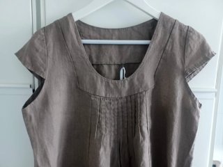 Camicia smanicata nuova 100% lino donna M