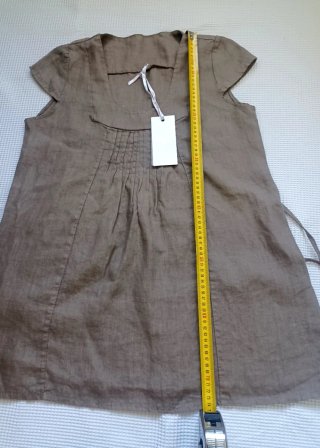 Camicia smanicata nuova 100% lino donna M