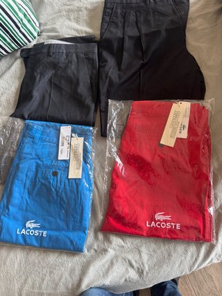 Pantalones Lacoste Talla 44 Azul, rojo gris