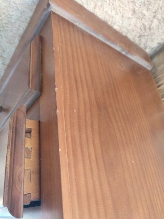 Mueble recibidor madera y cristal