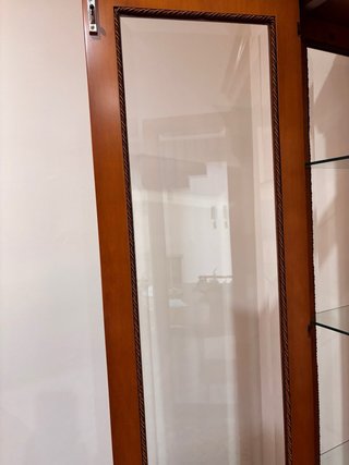 Vitrina elegante de madera y cristal