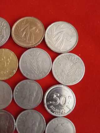 Lote monedas francos Bélgica