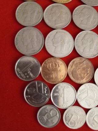 Lote monedas francos Bélgica