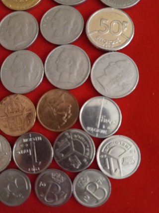 Lote monedas francos Bélgica