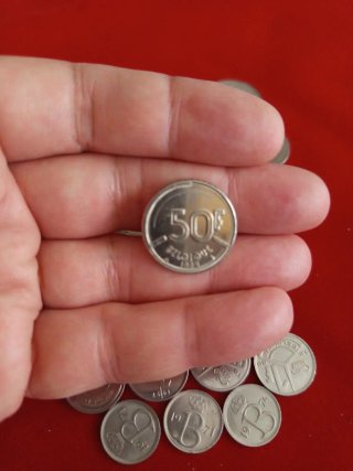 Lote monedas francos Bélgica