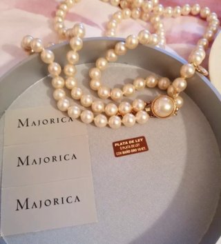 Collar Doble Perlas Majorica Nuevo