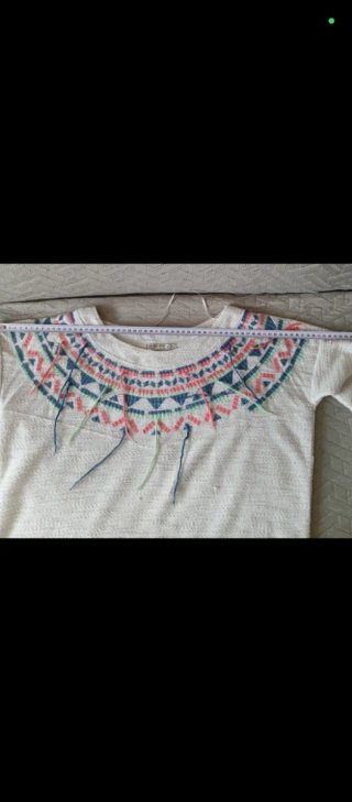 Jersey mujer blanco con bordado étnico