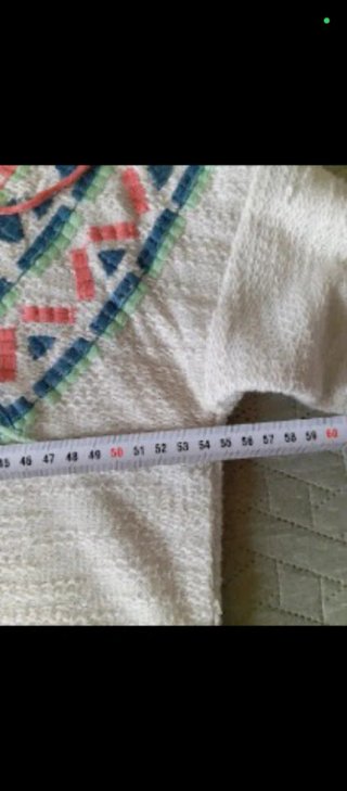 Jersey mujer blanco con bordado étnico