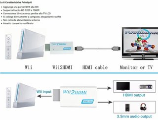 Wii2HDMI bianco + cavo HDMI