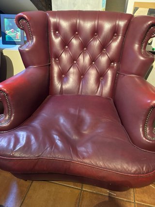 Sillones Chester Piel Marrón/Rojo
