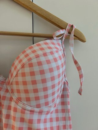 Costume da bagno Vichy rosa taglia XL