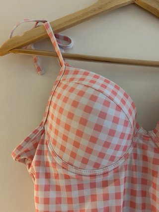 Costume da bagno Vichy rosa taglia XL