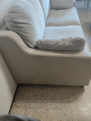 Sofá 3 plazas beige tela
