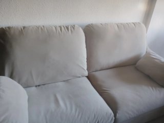 Sofá 3 plazas beige tela