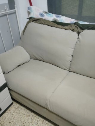 Sofá 3 plazas beige tela
