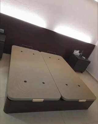 Canapé a ribalta in legno con 4 angoli arrotondati in legno massello da 3 cm con coperchio rinforzato