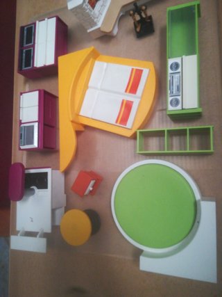 Lote Playmobil Geobra   Muebles Cocina Baño dormi