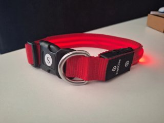 Collar Tractive GPS y LED Perros Rojo/Blanco