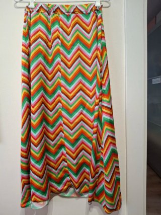Falda larga verano zig-zag multicolor
