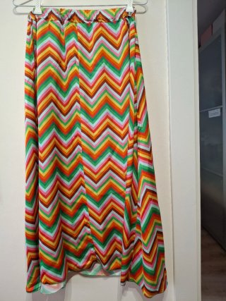 Falda larga verano zig-zag multicolor