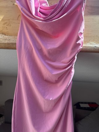 Vestido rosa drapeado