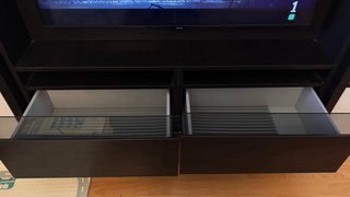 Mueble TV marron wengué. madera
