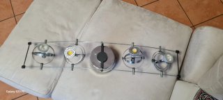 Lampadario faretti argento metallo