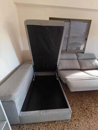 Sofá Chaise Longue 3m Eléctrico (Gris) + 3 Arcones