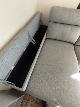 Sofá Chaise Longue 3m Eléctrico (Gris) + 3 Arcones