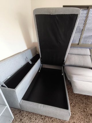 Sofá Chaise Longue 3m Eléctrico (Gris) + 3 Arcones