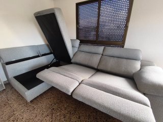 Sofá Chaise Longue 3m Eléctrico (Gris) + 3 Arcones
