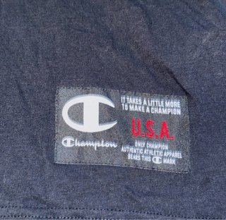 Camiseta Vintage Champion Capucha Negra y Roja S