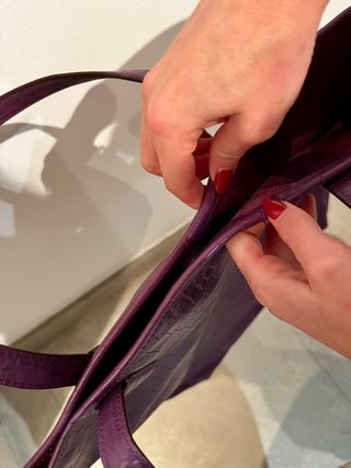 Bolso Tote Piel Morado Ralph Lauren