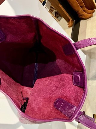 Bolso Tote Piel Morado Ralph Lauren