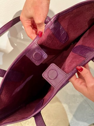 Bolso Tote Piel Morado Ralph Lauren
