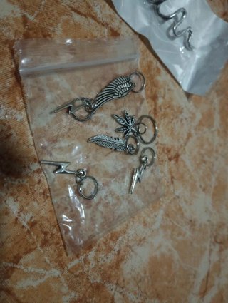 Adornos para rastas/trenzas (rojo, plata)