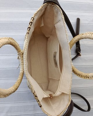 Bolso bandolera rafia trenzada beige - Buen estado