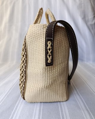 Bolso bandolera rafia trenzada beige - Buen estado