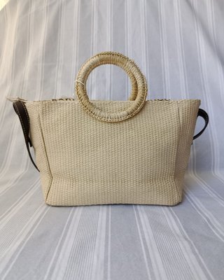 Bolso bandolera rafia trenzada beige - Buen estado