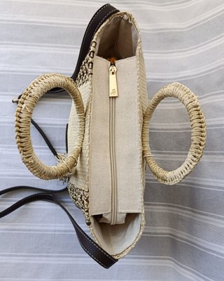 Bolso bandolera rafia trenzada beige - Buen estado