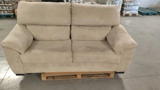 Sofá 2 plazas beige tela