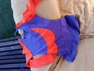 Maillot patinaje artístico naranja/morado patin08